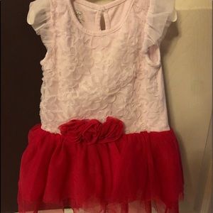 Party dress , pink and white, size 24 months